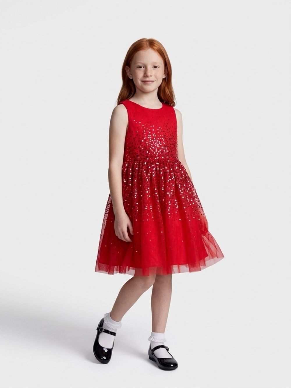 H&M Red Sequin Tulle Party Dress